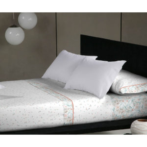 Juego de sábanas de 150 hilos, 100% algodón color naranja modelo albir