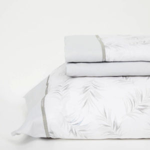 Juego de sábanas de 150 hilos, 100% algodón color gris