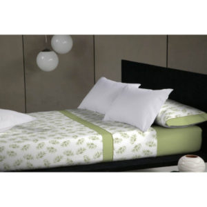 Juego de sábanas de 150 hilos, 100% algodón color verde