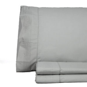 Juego de sábanas vintage de don algodón modelo vainica gris