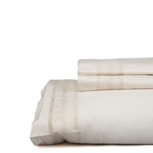 Juego de sábana vintage don algodón modelo ursula blanco