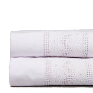 Juego de sábana vintage don algodón modelo ursula blanco