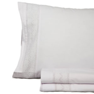 Juego de sábana vintage don algodón modelo ursula blanco