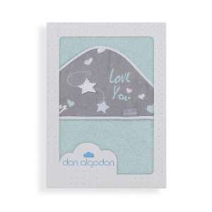 Capa de baño bebé Don Algodón 100x100 cm 100% algodón verde