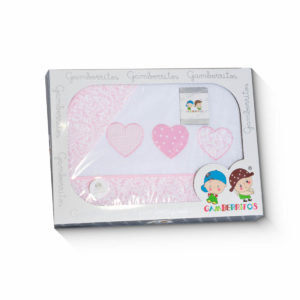 Sabanas de algodón para bebe con corazones de Gamberritos