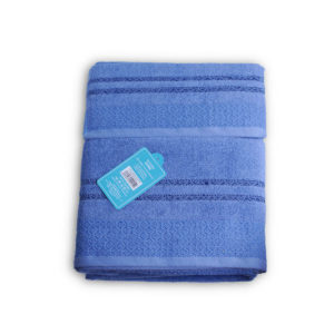 Juego de toallas para el baño, 100% algodón con bonitos damascos bordados en dos tonos azul.