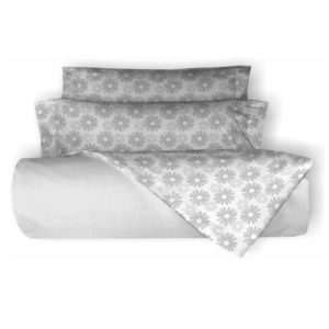 juego de sábanas franela belnou petalos color gris