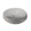 Cojín redondo trenzado. - Gris